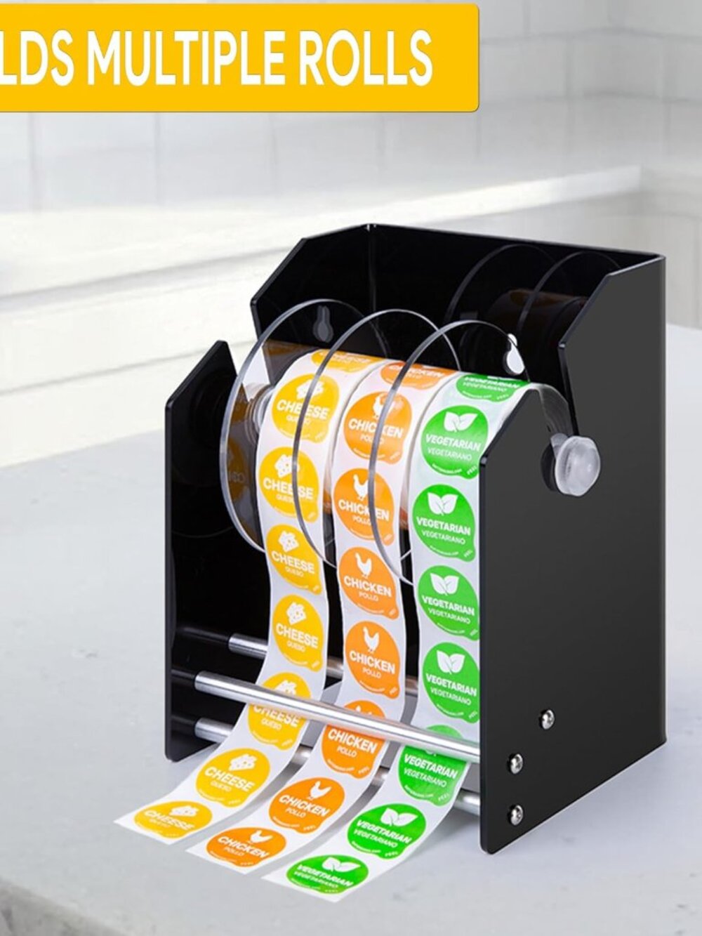 Roll Label Dispenser for Sticker Labels | Thick Durable Acrylic Sticker Roll Hol - Picture 6 of 6